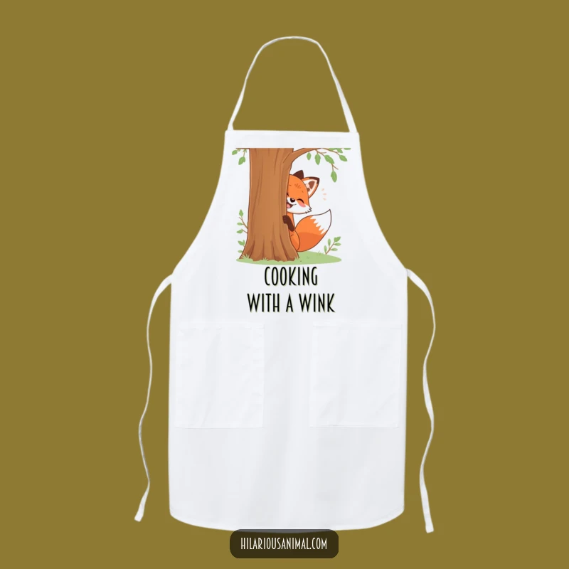Funny Fox Apron: Playful Giggling Chef Wear, Practical Funny Gift