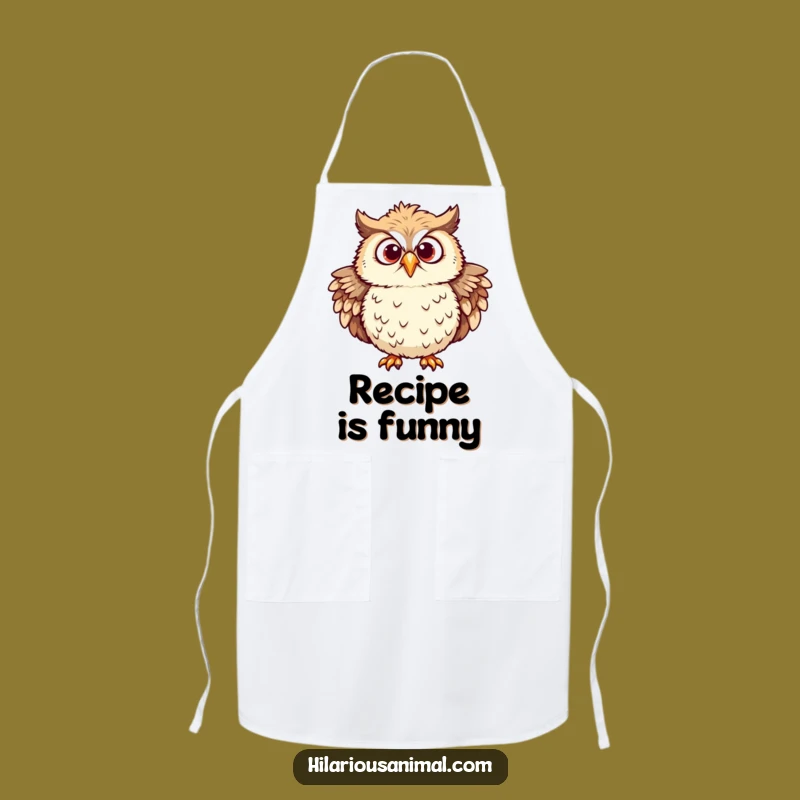 Funny Chuckling Owl Apron - Chef Owl, Ruffled Feathers, Kitchen Wit!