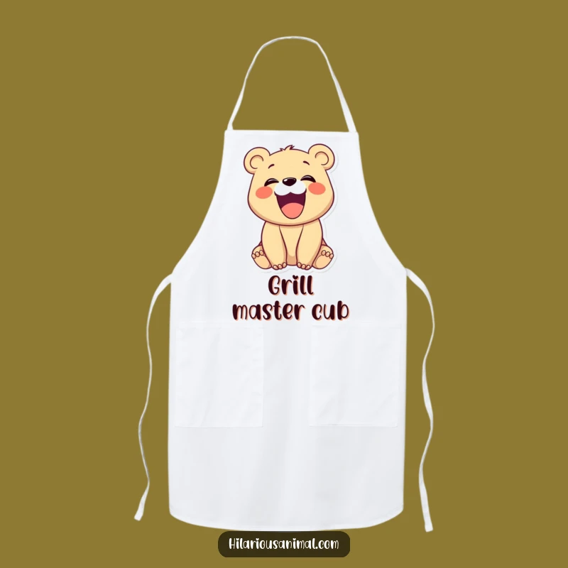Funny Laughing Bear Cub Apron: Cook with Joy! Cub Chef Gear, Perfect Funny Gift