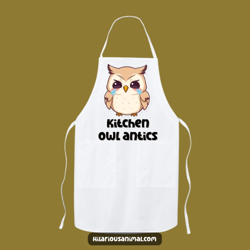 Funny Owl Apron: Laughing Tears Chef Wear, A Whimsical Funny Gift!