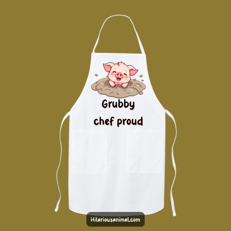 Funny Piglet Mud Puddle Apron: Joyful Chef's Gear Gift