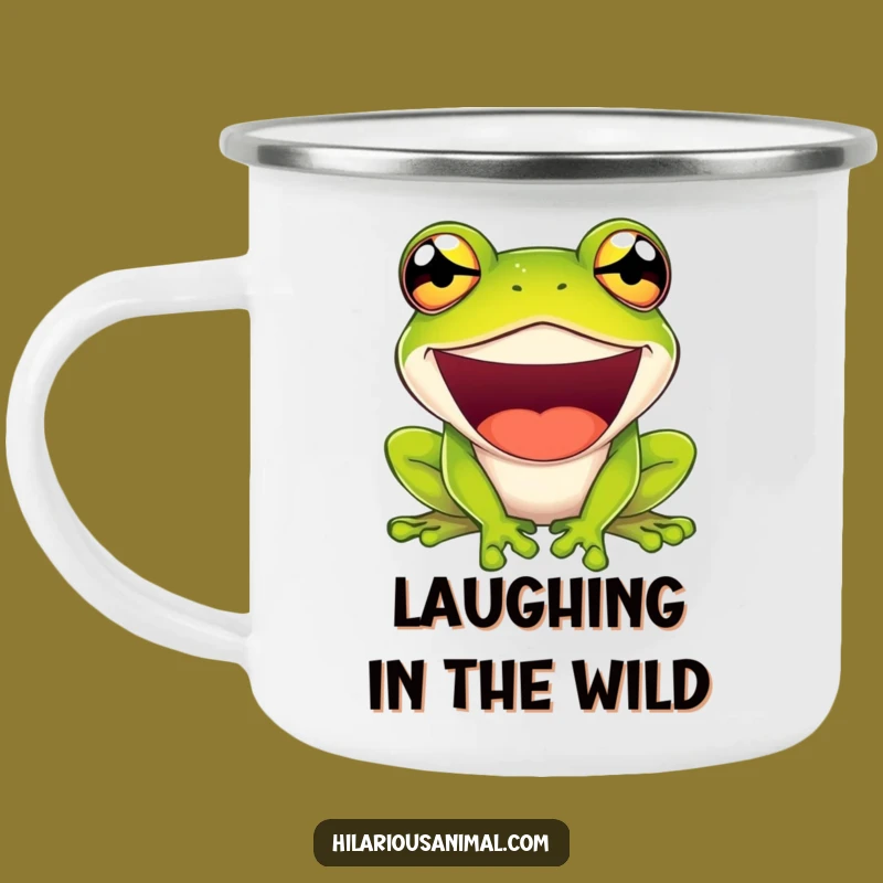 Funny Bulging Frog Camping Mug - Outdoor Chuckles!