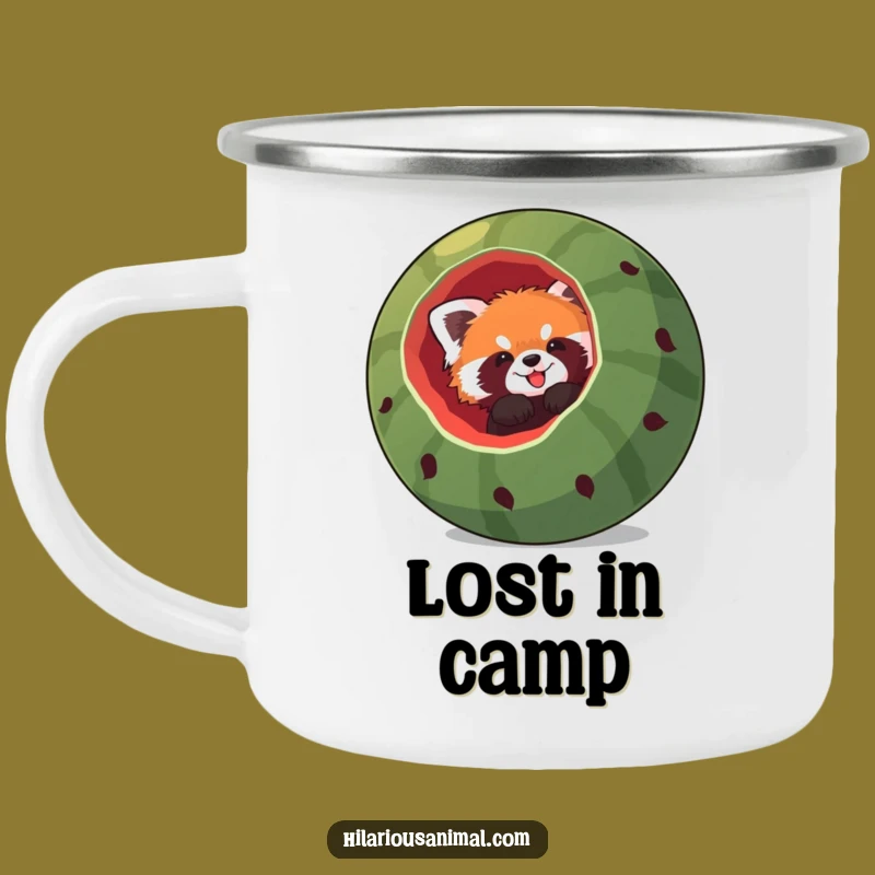 Funny Red Panda Watermelon Camping Mug - Hilarious Outdoor Adventure Cup