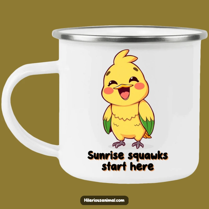 Funny Squawking Parrot Camping Mug: Adventure Squawks with Style