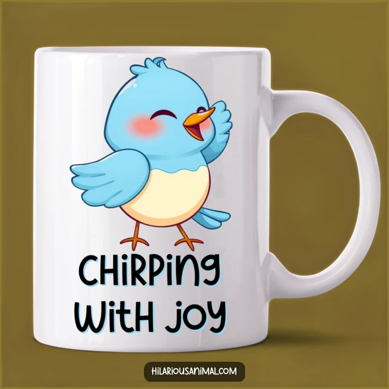 Funny Cackling Blue Bird Mug - Hilarious Joke Gift for Bird Lovers