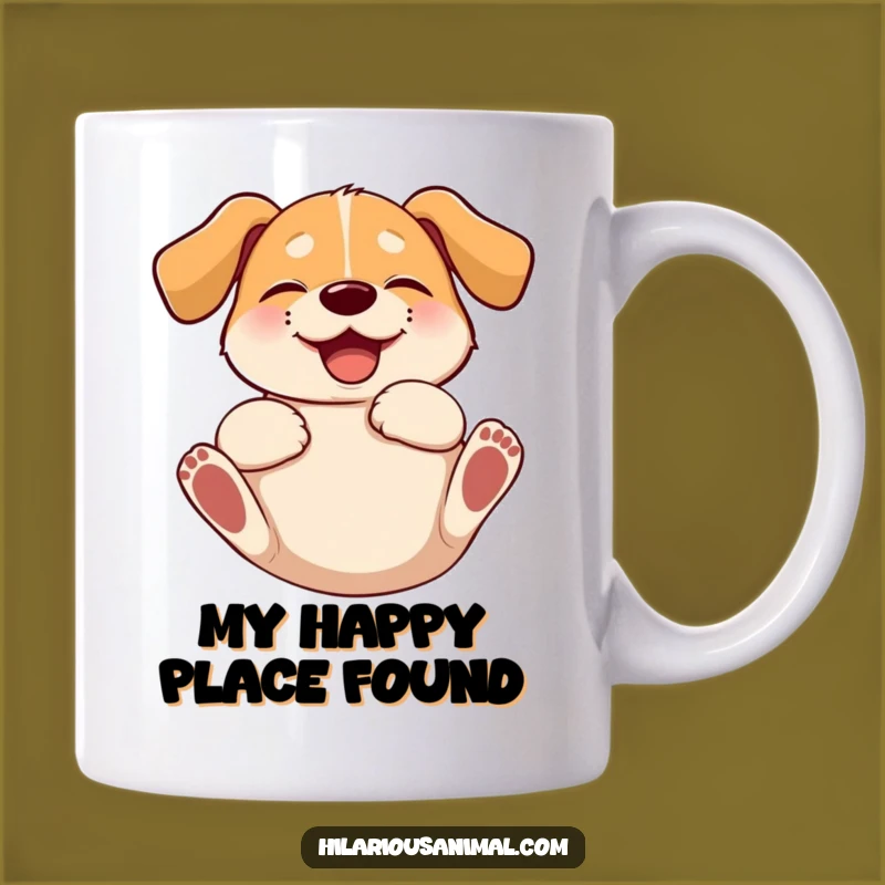 Funny Giggling Dog Mug - Floppy Eared Pup Rolling with Glee, Perfect Gift!