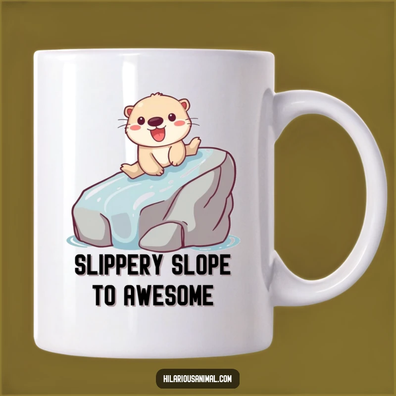 Funny Otter Sliding Mug: Hilarious Gift for Playful Souls
