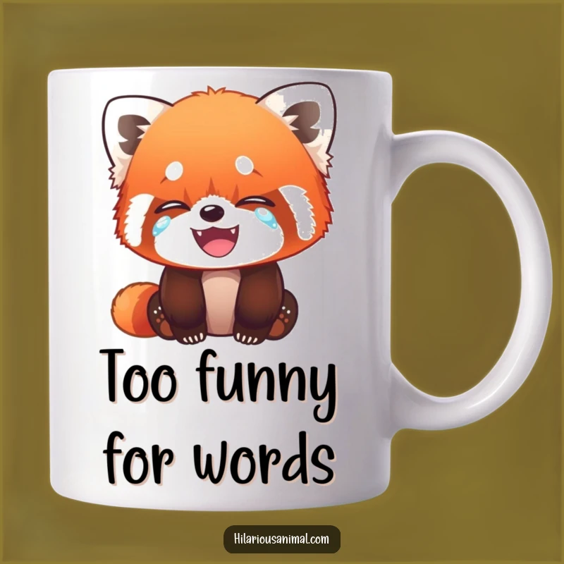 Funny Red Panda Cub Mug: Hilarious Tears of Laughter Gift