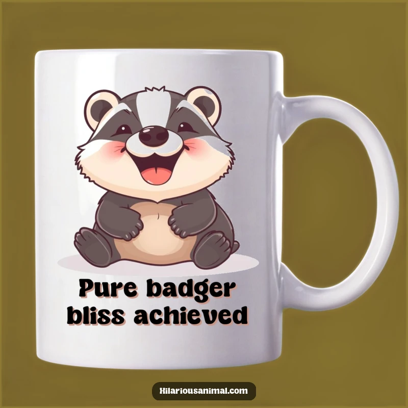 Funny Rolling Badger Mug: A Delighted Grin Gift for Animal Lovers
