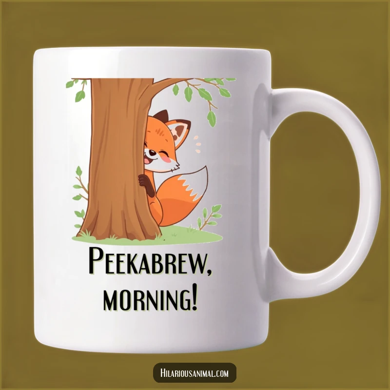 Funny Fox Mug: Playful Giggling Animal Coffee Cup, Perfect Funny Gift