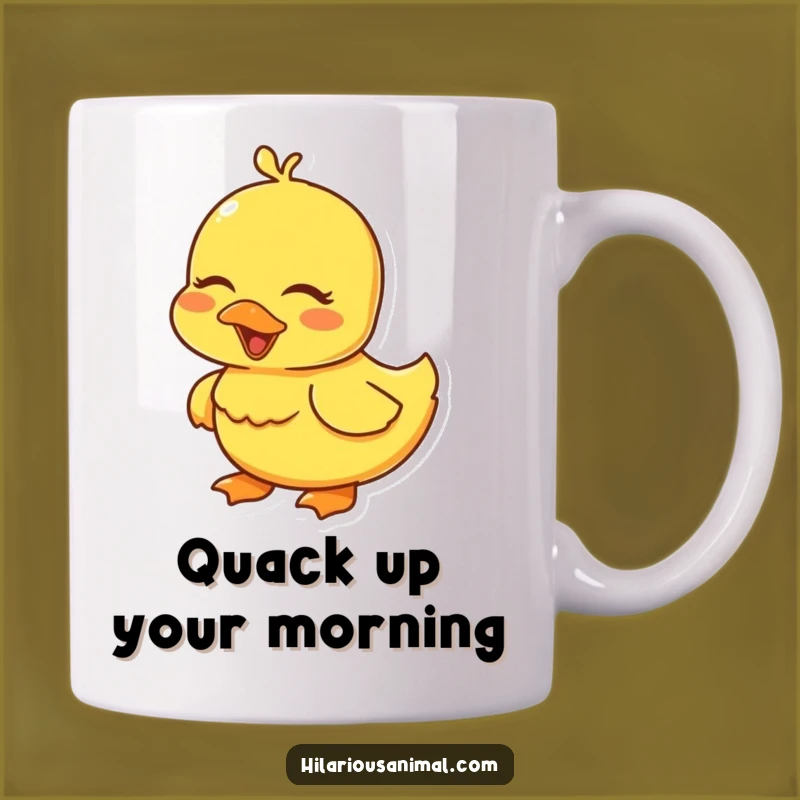Funny Duckling Giggling Mug: Adorable Yellow Bird Gift for Laugh Lovers
