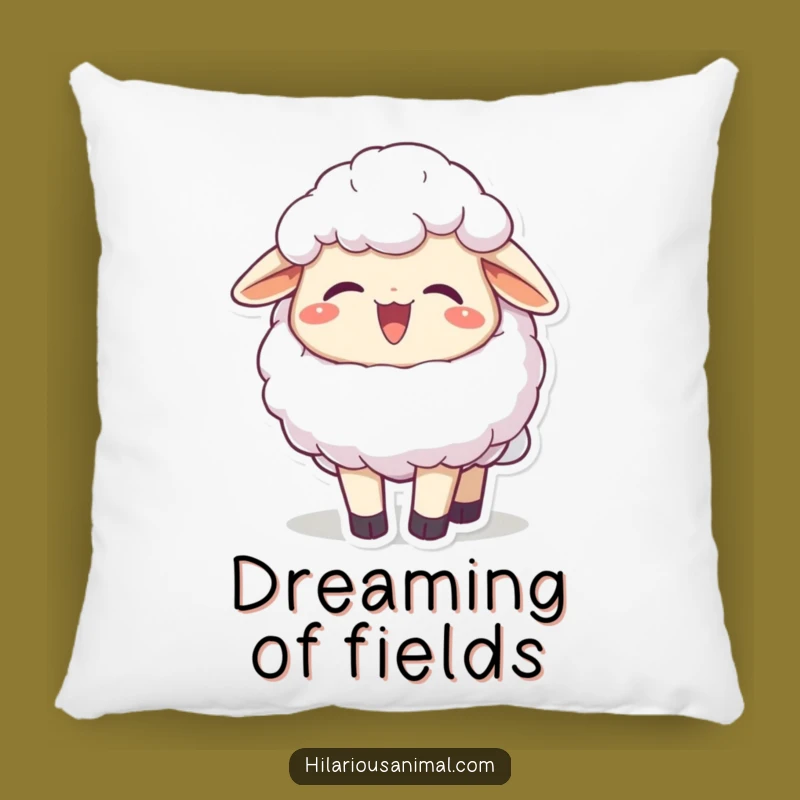 Funny Sheep Chuckling Pillow, Fluffy Character Cushion, Cozy Funny Gift