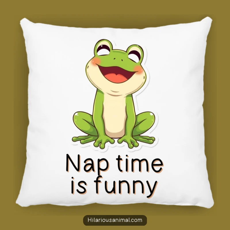 Funny Frog Laughing Pillow: Comfy Cushion for Amusing Moments