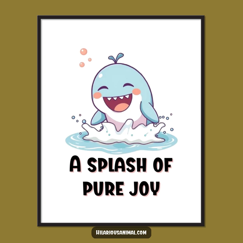 Funny Whale Laugh Digital Art - Joyful Breaching Sea Creature Download