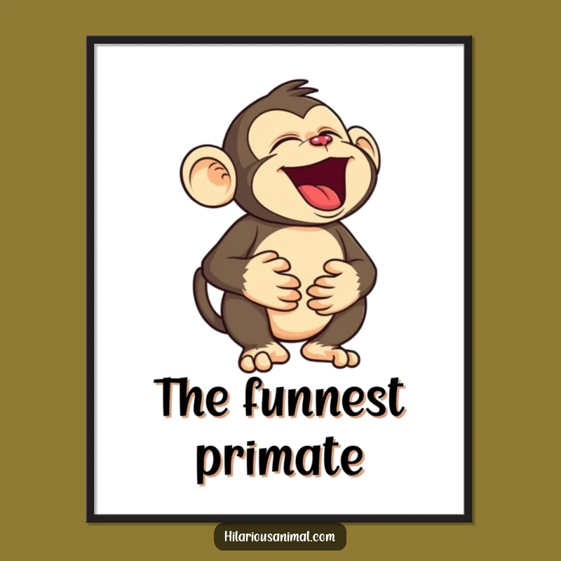Funny Monkey Digital Art: Roaring Laughter Download for Hilarious Wall Decor