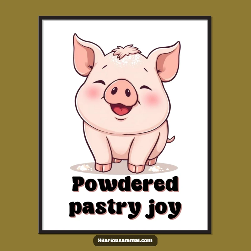 Funny Piglet Flour Digital Art - Hilarious Farm Animal Art for Instant Joy