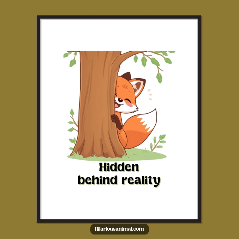 Funny Fox Digital Art: Instant Giggling Woodland Download, Perfect Funny Gift