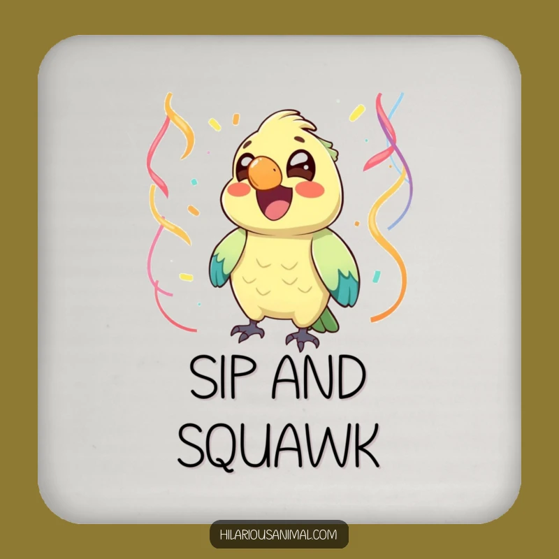 Funny Chuckling Parrot Coaster Set: Protect Surfaces with Festive Joy, Perfect Funny Gift