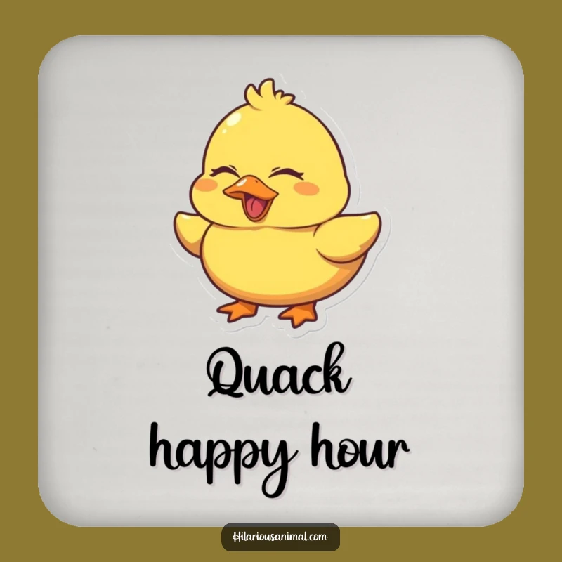 Funny Duck Quacking Coaster - Chubby Laugher, Protects Furniture Funny Gift