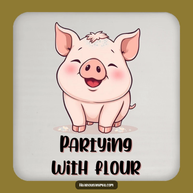 Funny Piglet Flour Coaster - Hilarious Decor for Kitchen Surfaces