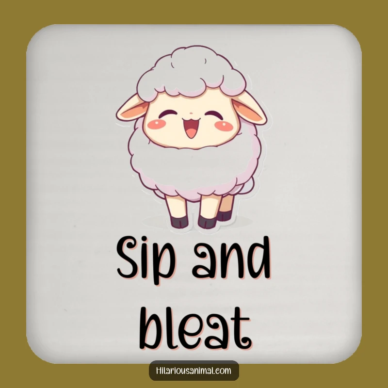 Funny Sheep Chuckling Coaster, Fluffy Protector, Ideal Funny Gift