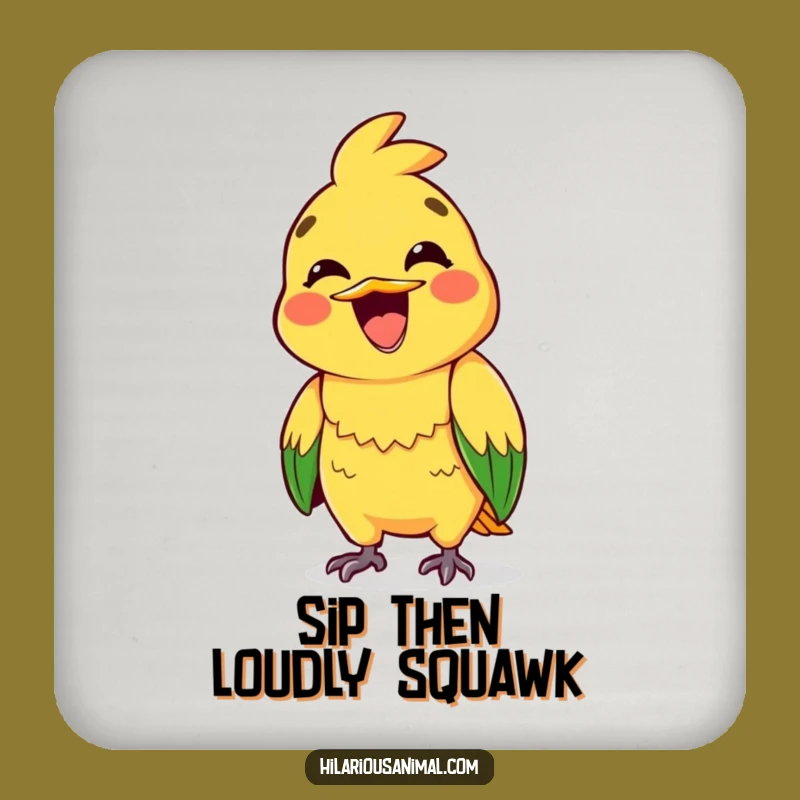 Funny Squawking Parrot Coaster Set: Protect Surfaces with Flair