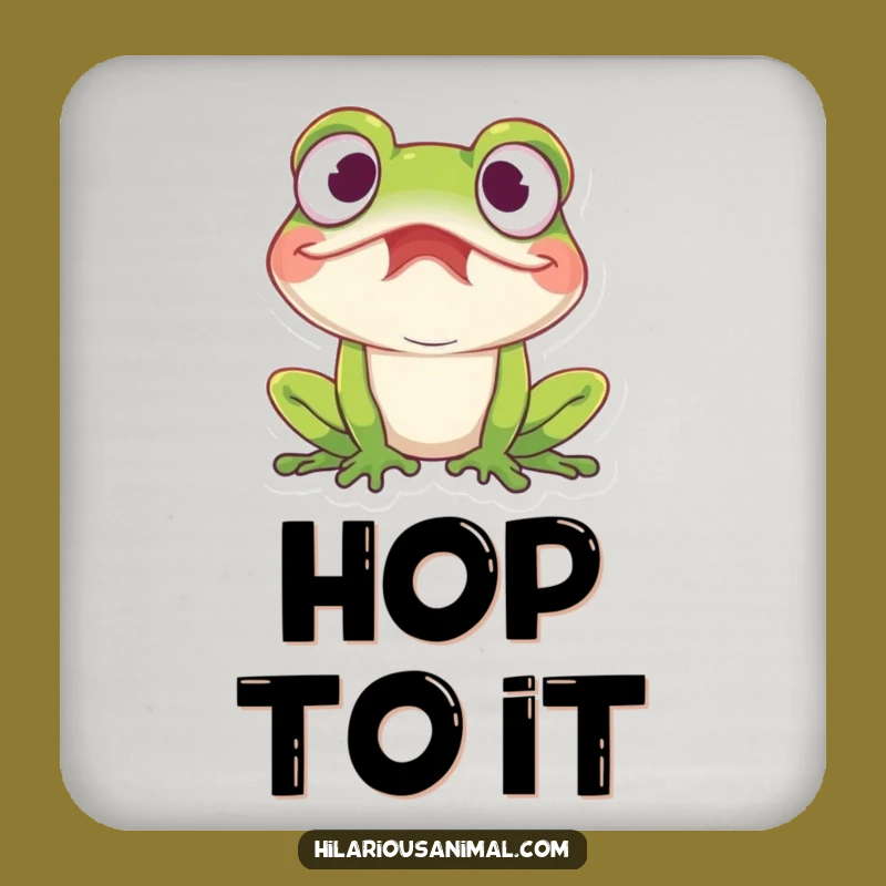 Funny Amused Frog Drink Coasters: Protect Surfaces with Hilarious Amphibian Charm