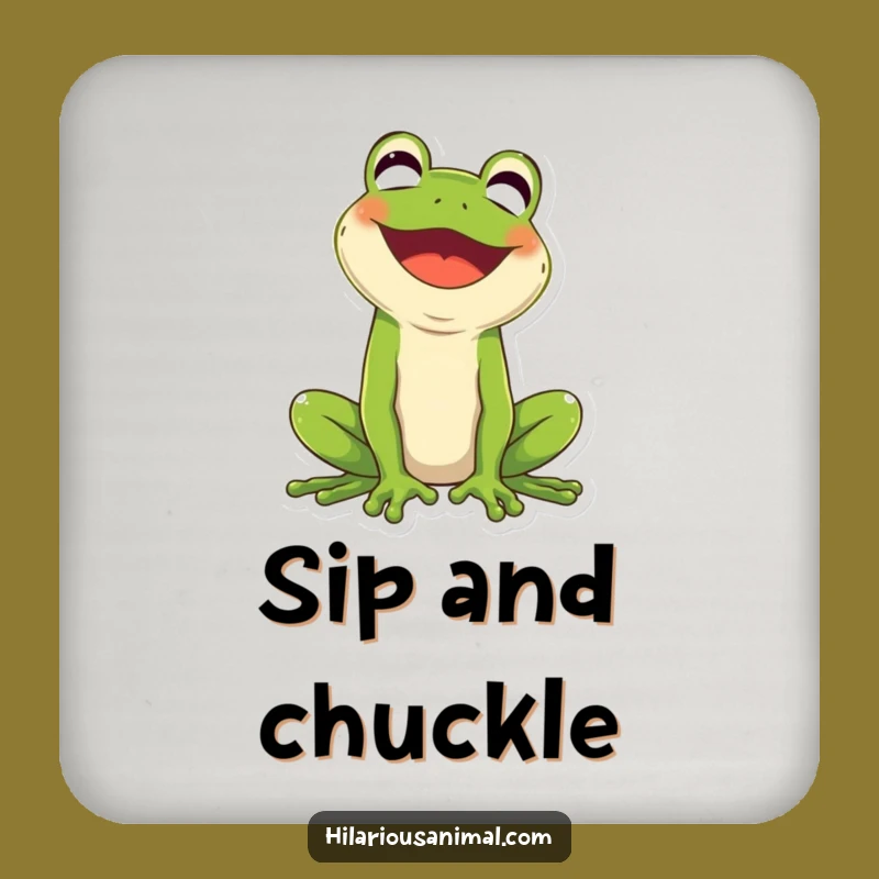 Funny Frog Laughing Coaster: Protect Surfaces with Amphibian Hilarity