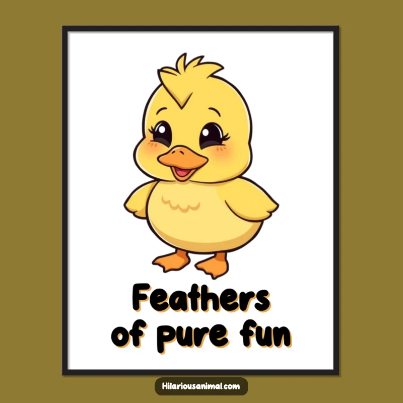 Funny Wobbly Duckling Poster: Amused Quacking Character Art, Perfect Hilarious Wall Decor