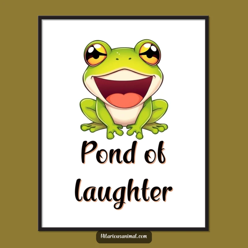 Funny Bulging Frog Poster - Wall Art for Laugh Lovers