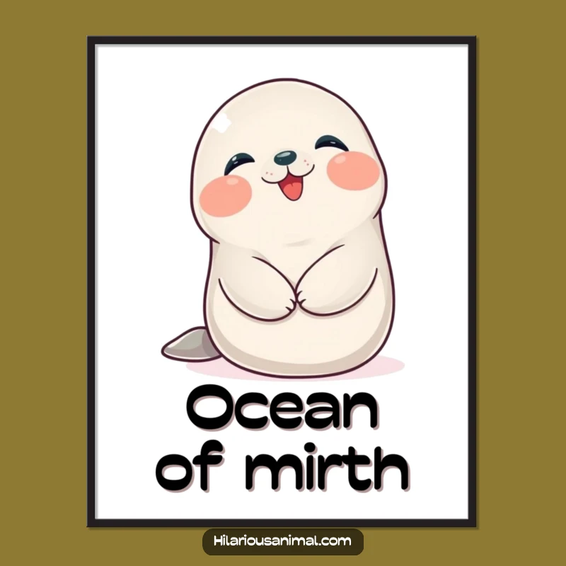 Funny Seal Cub Giggling Poster: Bring Hilarious Joy to Your Walls