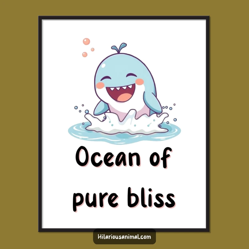 Funny Whale Laugh Poster - Joyful Breaching Sea Creature Wall Art
