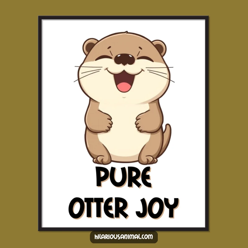 Funny Laughing Otter Poster: Vibrant & Hilarious Animal Wall Art