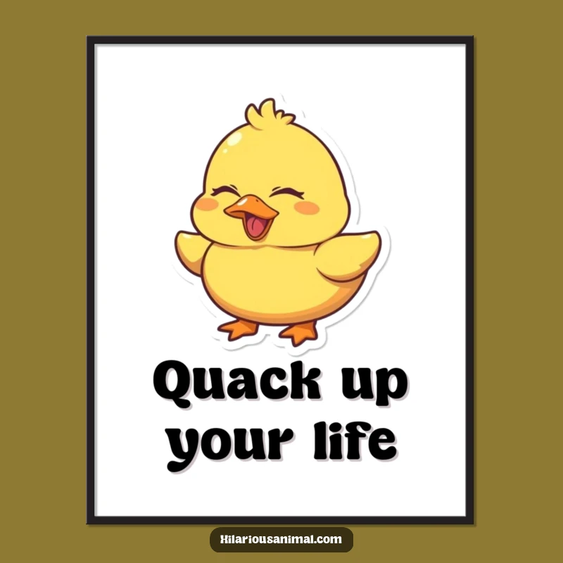 Funny Duck Quacking Poster - Chubby Laugher Art, Vibrant Funny Wall Decor Gift