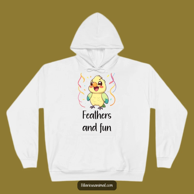 Cozy Funny Chuckling Parrot Hoodie: Festive Warmth with Joyful Bird, Great Funny Gift