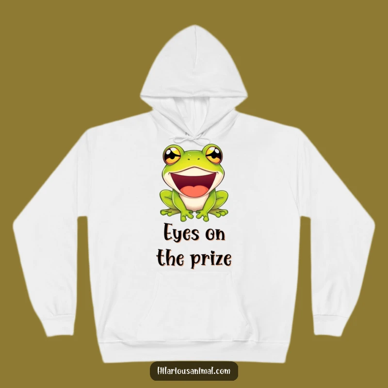 Funny Bulging Frog Hoodie - Cozy & Comical Amphibian Wear