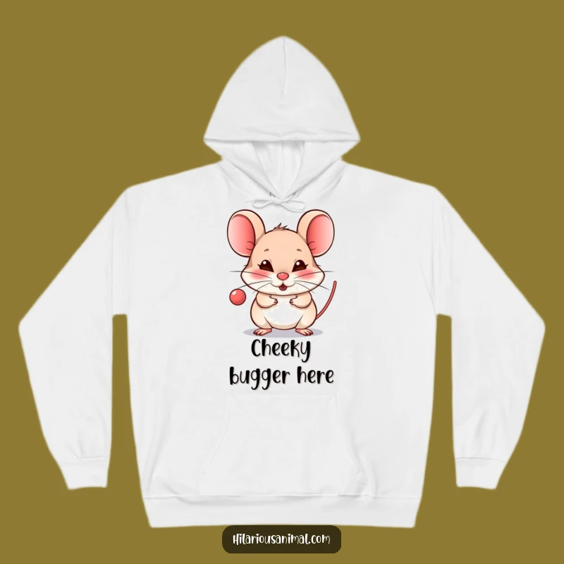 Funny Mouse Raspberry Hoodie: Cozy Mischievous Grin Sweatshirt Gift