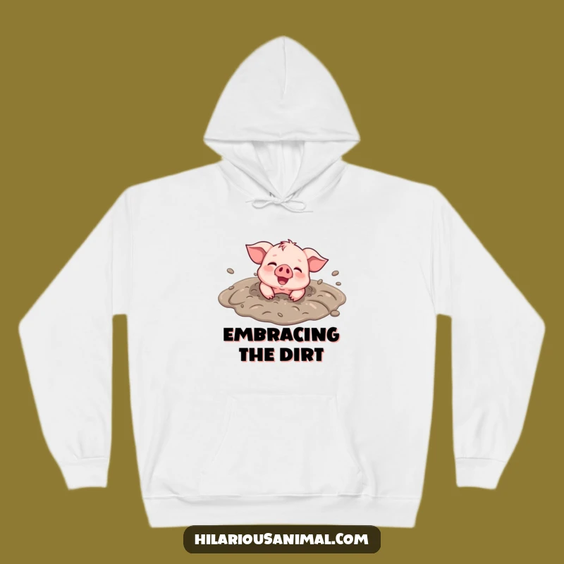 Funny Piglet Mud Puddle Hoodie: Cozy Messy Animal Sweatshirt Gift