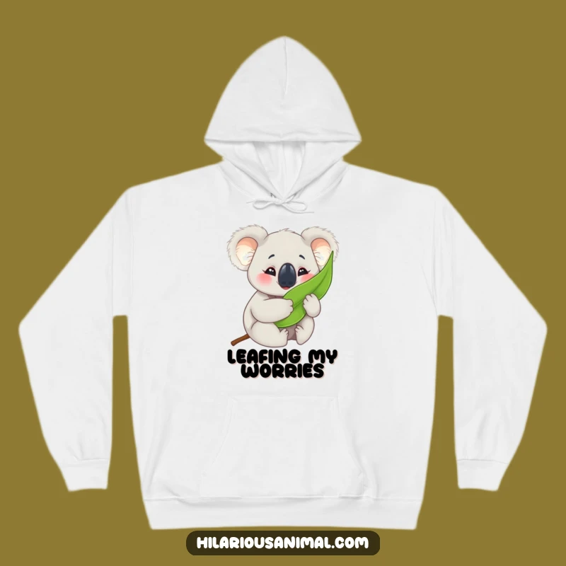 Cozy Funny Koala Cub Hoodie: Hug Your Eucalyptus Leaf in Comfort!