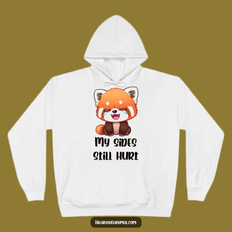 Funny Red Panda Cub Hoodie: Cozy Laughing Animal Sweatshirt Gift
