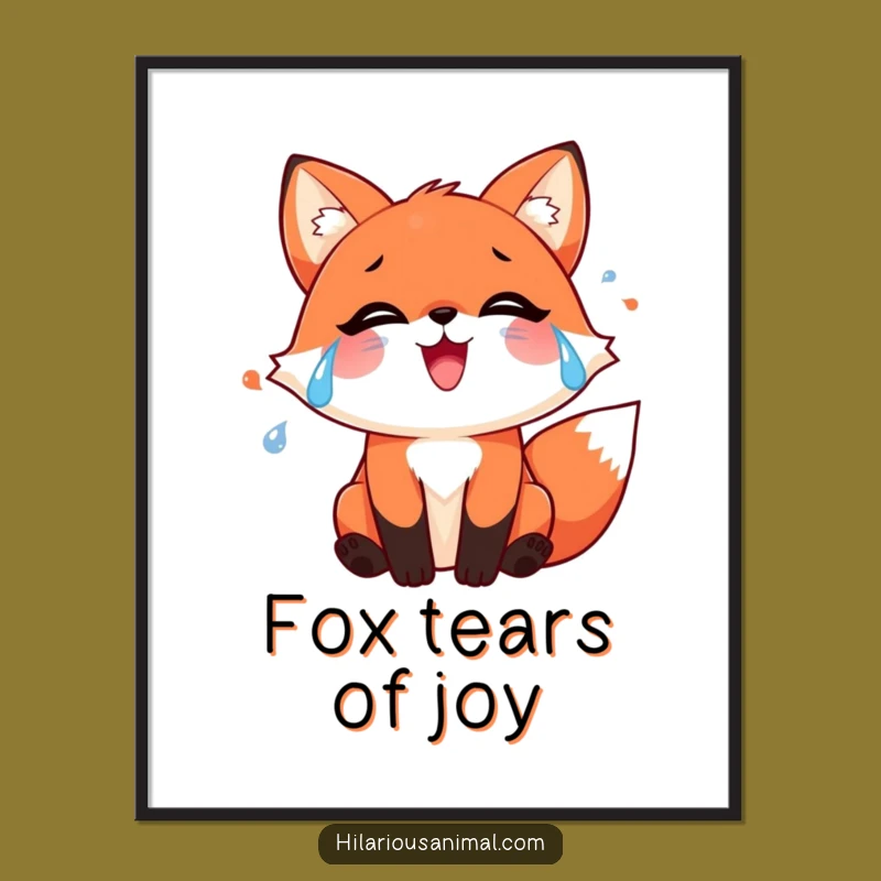 Free Printable Fox Wall Art: Joyful Tears Downloadable Decor