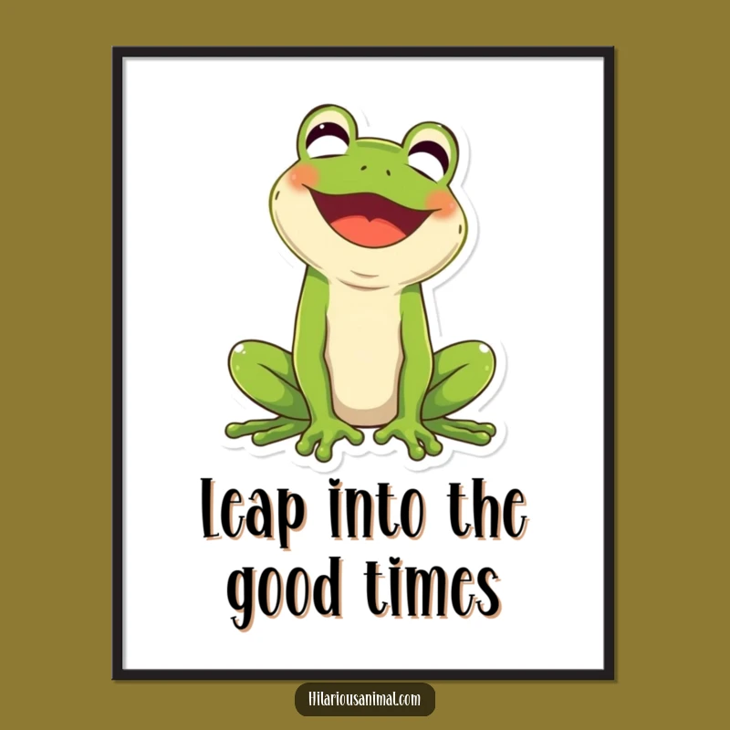 Free Printable Funny Frog Wall Art - Hilarious Laughing Amphibian Downloadable Decor