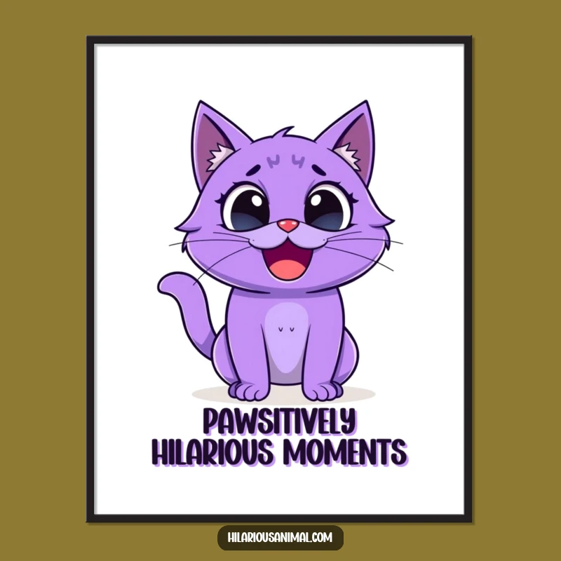 Free Printable Wall Art: Laughing Cat - Humorous Downloadable Poster