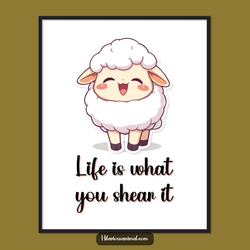 Funny Free Printable Wall Art: Joyful Sheep Chuckles, Humorous Downloadable Decor