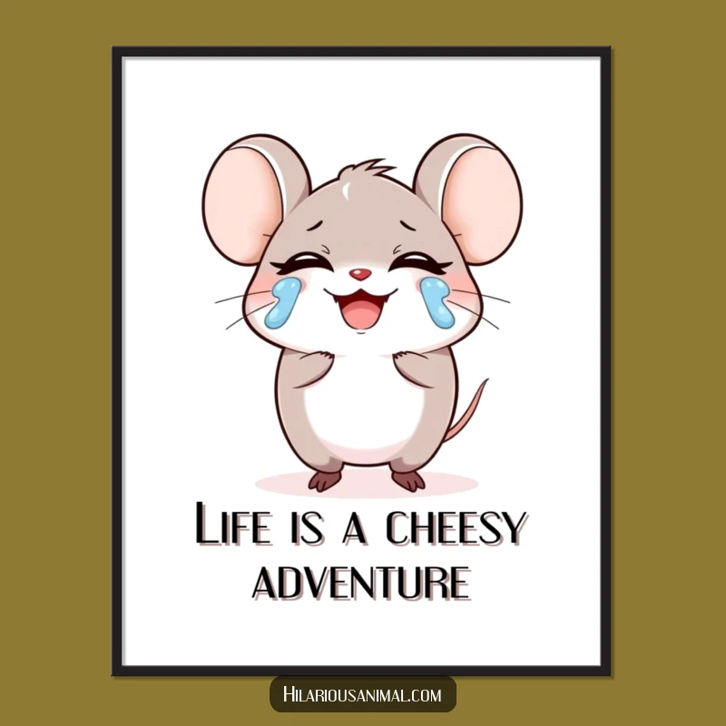 Funny Free Printable Wall Art: Laughing Mouse Tears, Hilarious Downloadable Decor