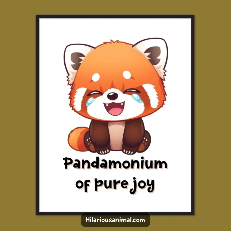 Free Printable Funny Red Panda Wall Art - Hilarious Cute Animal Downloadable Decor