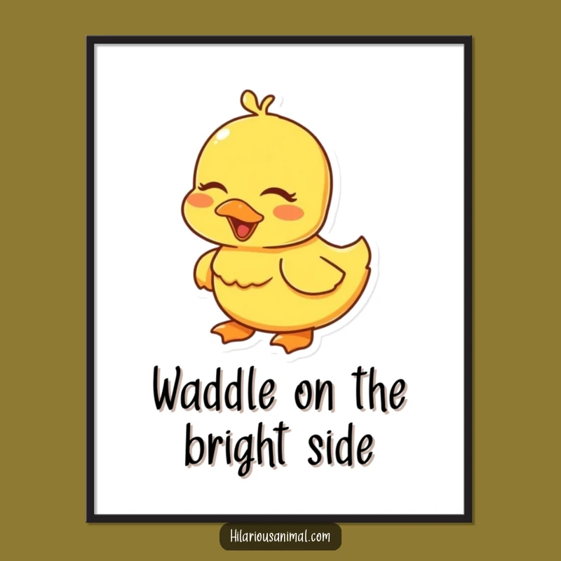 Free Printable Funny Duckling Wall Art - Giggling Chick Downloadable Decor