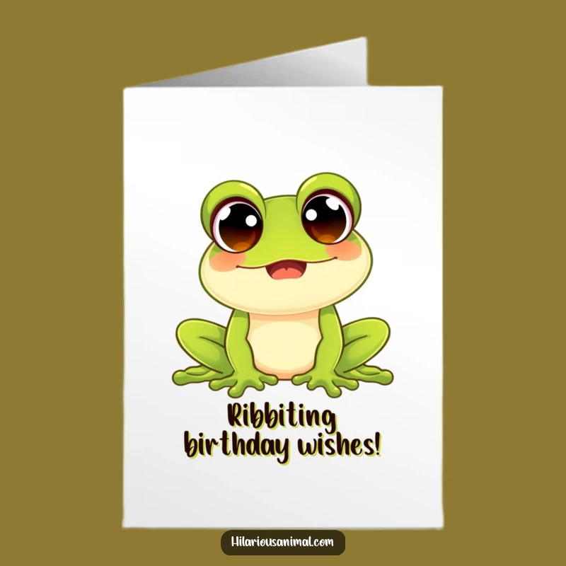 Free Printable Birthday Card: Happy Frog Croaking Joyful Greeting