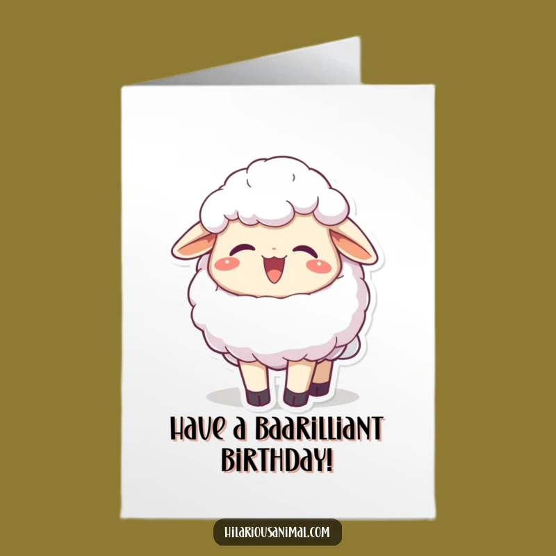 Free Printable Birthday Card: Joyful Sheep Chuckles for a Baa-rilliant Celebration