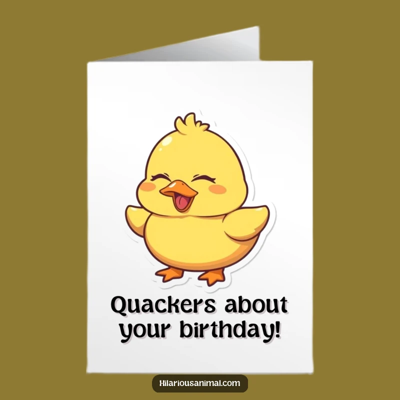 Free Printable Birthday Duck Card: Funny Quacking Laugh Downloadable Gift